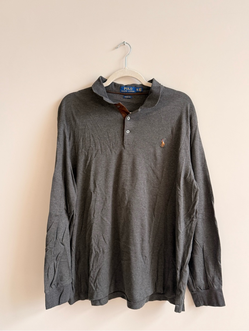 Polo by Ralph Lauren Long-Sleeve Polo Shirt - Charcoal